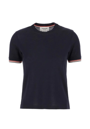 Thom Browne RWB stripe short-sleeve fine-knit T-shirt - Blue