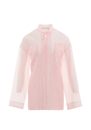 Lee Mathews pleated semi-sheer blouse - Pink