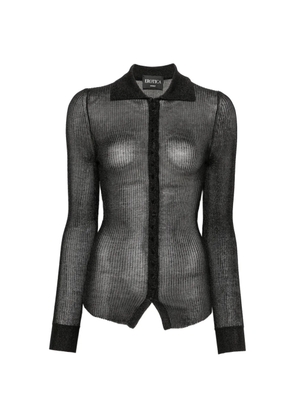 DONDUP ribbed-knit long-sleeve shirt - Black