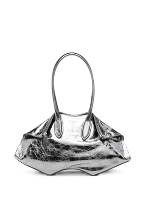 Alexander McQueen Manta metallic shoulder bag - Silver