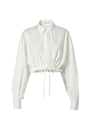 Carolina Herrera cropped drawstring shirt - White