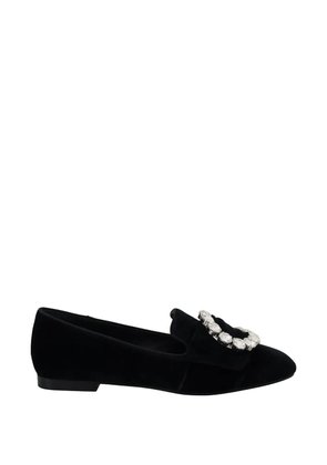 Dolce & Gabbana crystal-embellished velvet loafers - Black