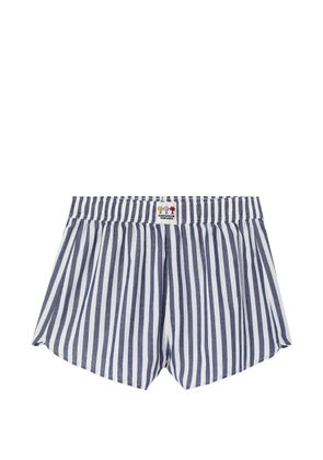 American Vintage Vextown striped logo-patch shorts - Blue