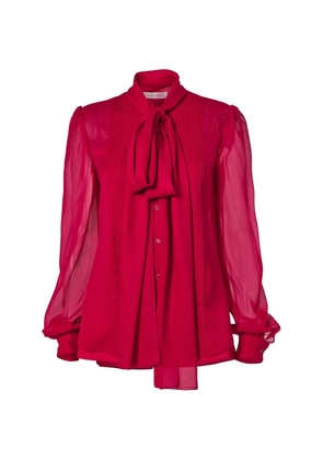 Carolina Herrera pleated-detail blouse - Red