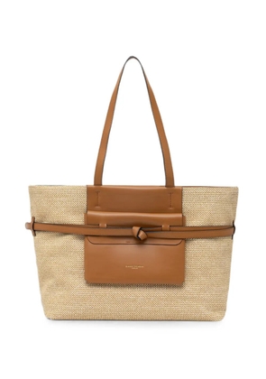 GIANNI CHIARINI Belty knot-detail woven tote bag - Neutrals