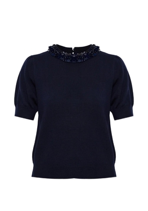 Ulla Johnson sequin-embellished puff-sleeve T-shirt - Blue