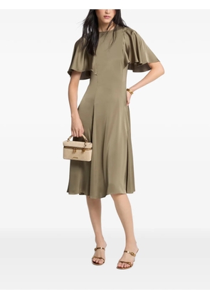 Michael Kors cape-sleeve midi dress - Green
