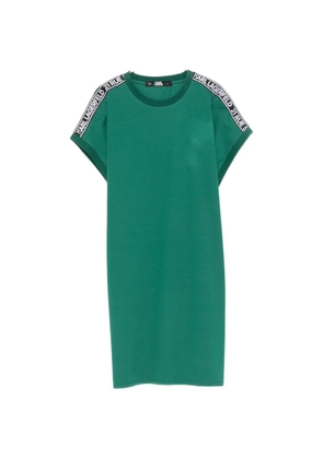 Karl Lagerfeld logo-tape short-sleeve dress - Green