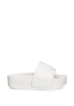 LIU JO logo-embossed platform slides - White