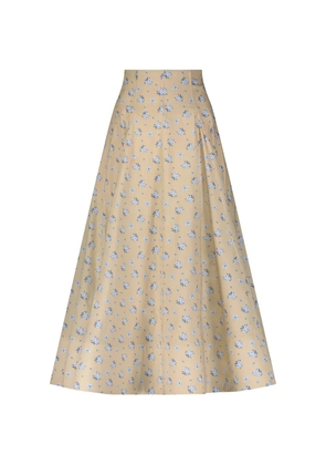 Lela Rose floral-print midi skirt - Neutrals