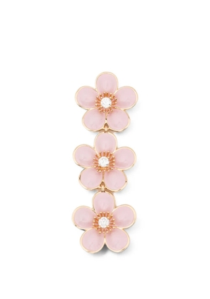 Self-Portrait enamel-flower tiered earrings - Gold