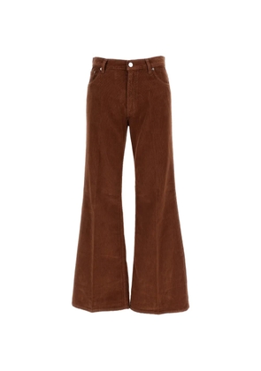 Haikure corduroy straight-leg trousers - Brown