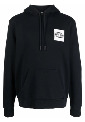 COUNTY OF MILAN logo-patch cotton hoodie - Black