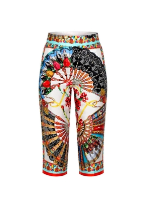 Dolce & Gabbana Majolica-print silk trousers - White