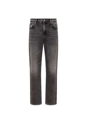 Love Moschino faded-effect logo-patch jeans - Grey