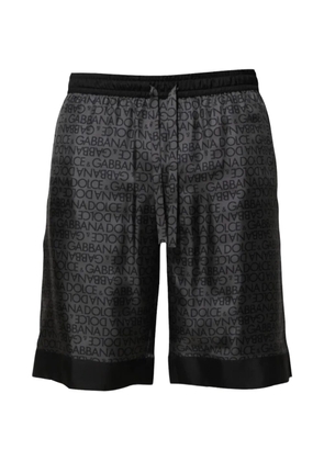 Dolce & Gabbana logo-print silk shorts - Black
