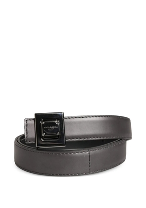 Dolce & Gabbana square-buckle leather belt - Grey