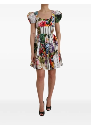 Dolce & Gabbana patchwork floral-print dress - White