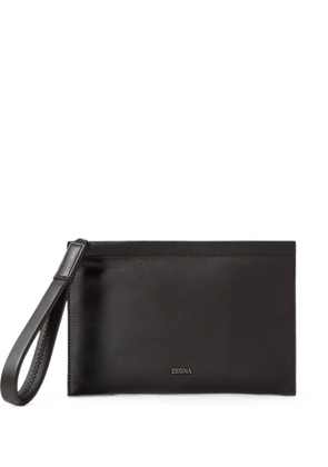 Zegna dark brown SECONDSKIN mini pouch