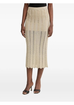 TWINSET scalloped-hem knit midi skirt - Neutrals