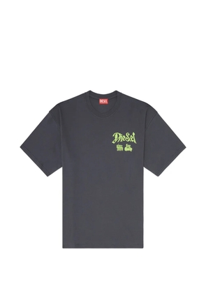 Diesel cotton T-shirt with flock graphic - Grey