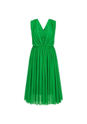 Dolce & Gabbana pleated silk midi dress - Green