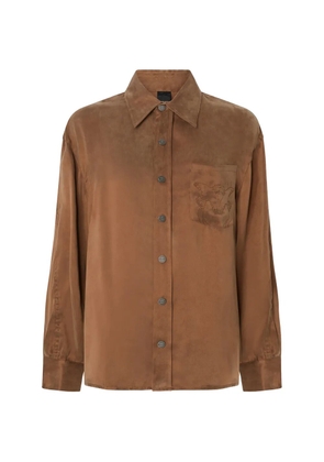 PINKO logo-embroidered button-up shirt - Brown