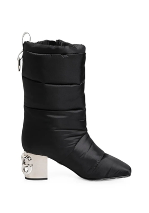 Dolce & Gabbana padded mid-calf logo-heel boots - Black