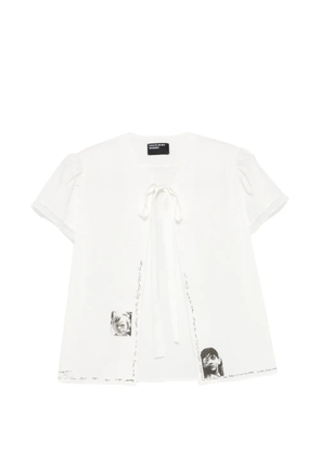 Enfants Riches Déprimés graphic-print tie-fastening shirt - White
