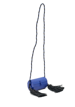 Saint Laurent Pre-Owned ribbed-effect Opium crossbody bag - Blue
