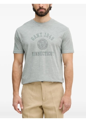 Gant logo-print slub-texture T-shirt - Green