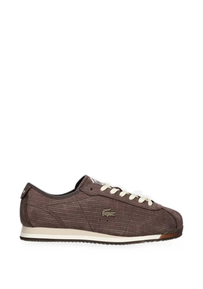 Lacoste woven-effect logo-patch sneakers - Brown