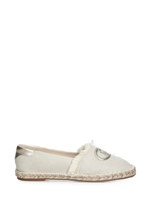 LIU JO logo-plaque frayed espadrilles - White