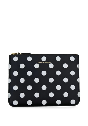 Comme Des Garçons Wallet polka-dot-print calf leather pouch - Black