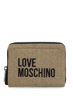 Love Moschino logo-embroidered wallet - Neutrals