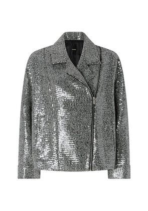 PINKO sequinned pea coat - Silver