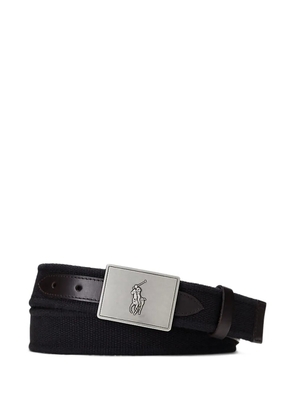 Polo Ralph Lauren logo-plaque canvas belt - Black