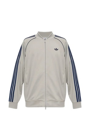 adidas logo-embroidered zip-up sweatshirt - Grey