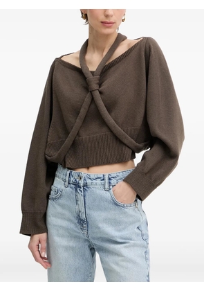Haveone knotted-detail sweater - Brown