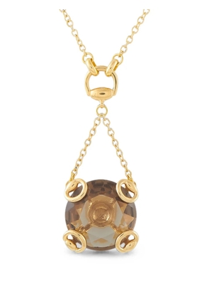 Gucci Pre-Owned Horsebit smoky-quartz necklace - Gold