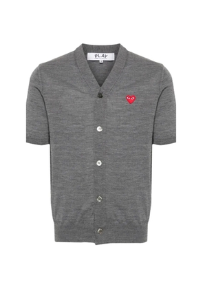 Comme Des Garçons Play logo-patch short-sleeve cardigan - Grey