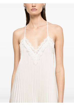 NISSA backless pleated mini dress - White