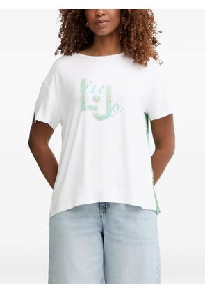 LIU JO paisley-print rhinestone-embellished T-shirt - White