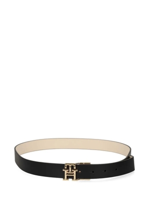 Tommy Hilfiger monogram buckle leather belt - Black