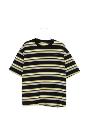 Marni striped logo-print cotton T-shirt - Black