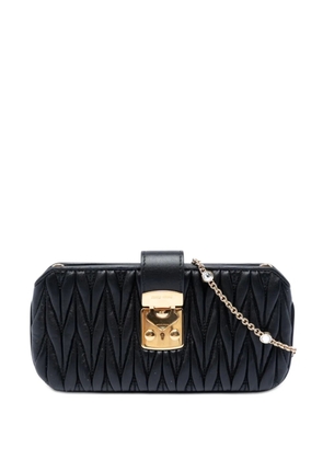 Miu Miu Pre-Owned 2010-2026 Matelasse Nappa Crystal Clutch on Chain shoulder bag - Black
