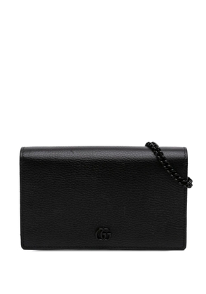 Gucci Pre-Owned 2016-2026 GG Marmont Calfskin Monochrome Wallet On Chain crossbody bag - Black