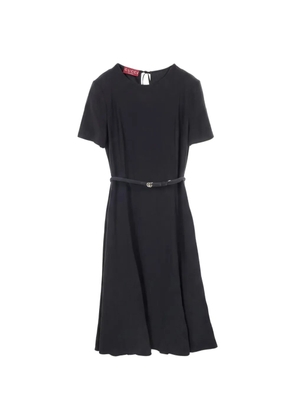 Gucci Pre-Owned 2000s belted short-sleeved midi dress - Blue