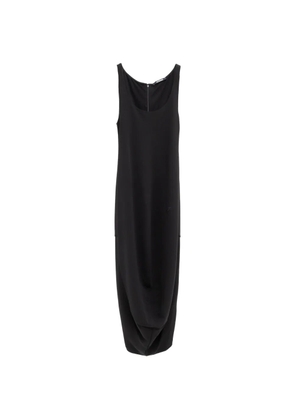 Jacquemus logo-embroidered draped dress - Black
