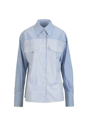 LUISA SPAGNOLI Blenda striped-print button-down shirt - Blue